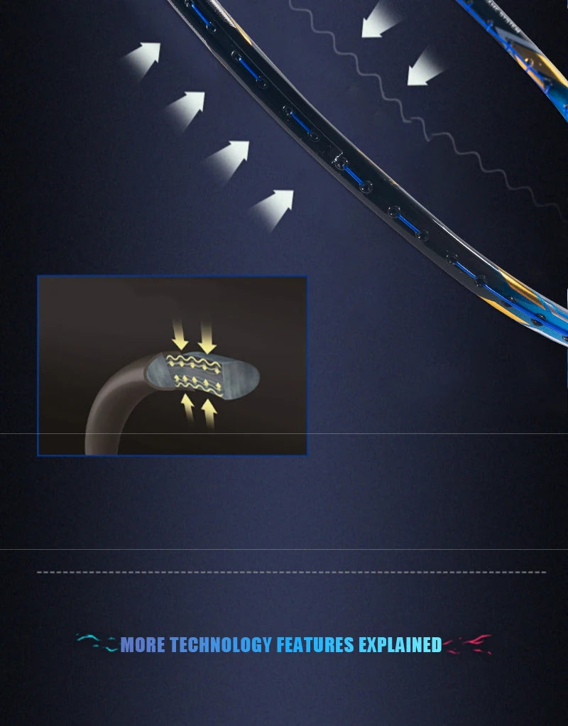 ALPSPORT AIR 10U  Ultralight 52g T800 Badminton Racket Fast Rebound  Lmported MAX 28LBS Carbon fiber + Titanium Badminton Racket