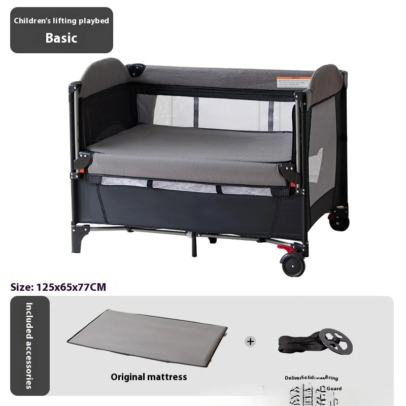 Multi Functional Newborn Bassinet Convertible Rocking Bedside Sleeper with Foldable Design, Universal Sleeping Crib for Babies