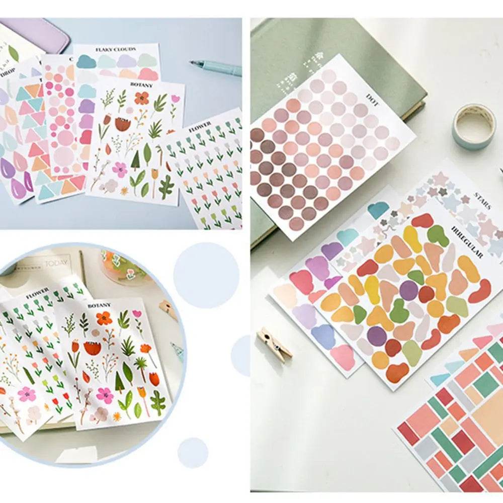 School Supplies Planner Album Self-adhesive Decorative Decals Label Stickers Stationery Stickers Diary Scrapbooking Stickers - AIAZ