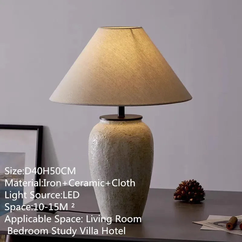 ULANI Contemporary Ceramic Table Lamp American Retro Creativity Living Room Bedroom Study Villa Hotel Homestay Desk Light