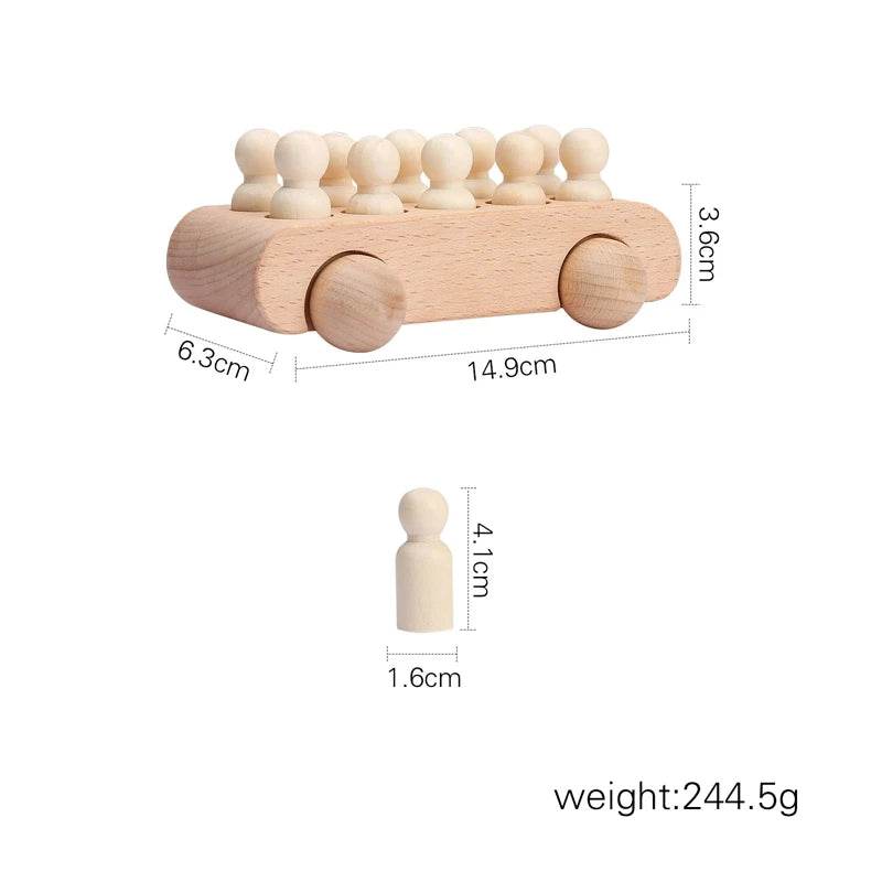 Wooden Train Birthday Toy Montessori Toys Baby Educational Toys Wooden Trolley Baby Learning Toys Number Of Wood Baby's Toys - AIAZ