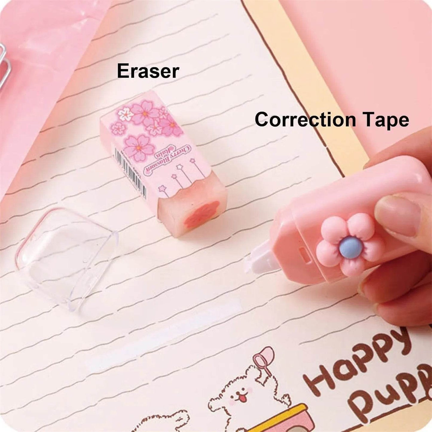 Simple Stationery Set Student Gift Cute Various Stationery Set School Supplies Eraser Ballpoint Study Stationery Supplies 7PCS - AIAZ
