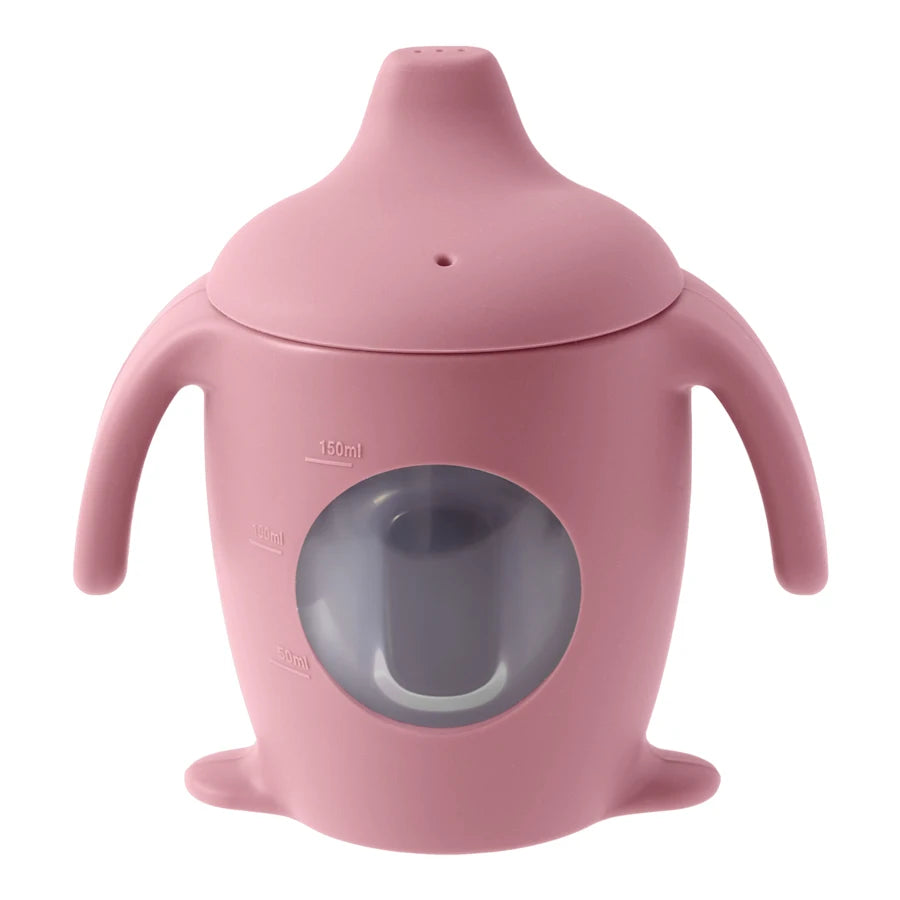 Color Kids 1PCS Silicone Penguin Sippy Cup Transparent Baby Water Bottle BPA Free Leakproof  Portable Infant Cup Baby Gifts