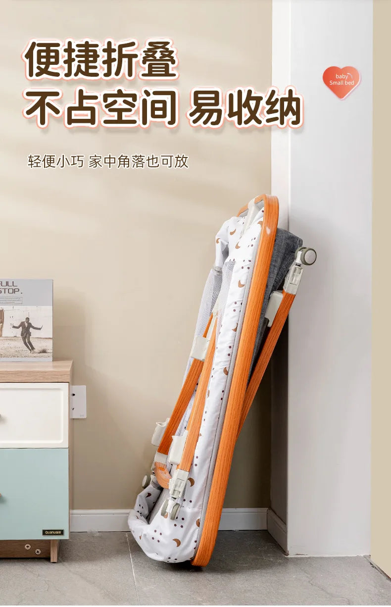 Baby bed splicing baby  movable portable cradle bed foldable multifunctional newborn adjustable