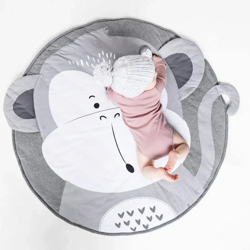 Cartoon Animals Baby Play Mats Pad Toddler Kids Crawling Blanket Round Carpet Rug Toys Mat For Children Room Decor Photo Props