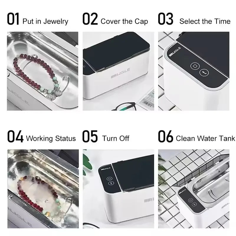 Ultrasonic Cleaner 35W Household Ultrasonic Glasses Jewelry Cleaner 500ML High-frequency Vibration Cleaning Multifunctional Tool