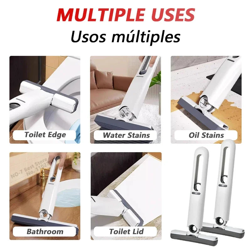 Mini Self Squeeze Mop, Powerful Folding Household Clean Tools, No Hand Wash, Strong Absorbent Mop for Bathroom, Kitchen, Desktop
