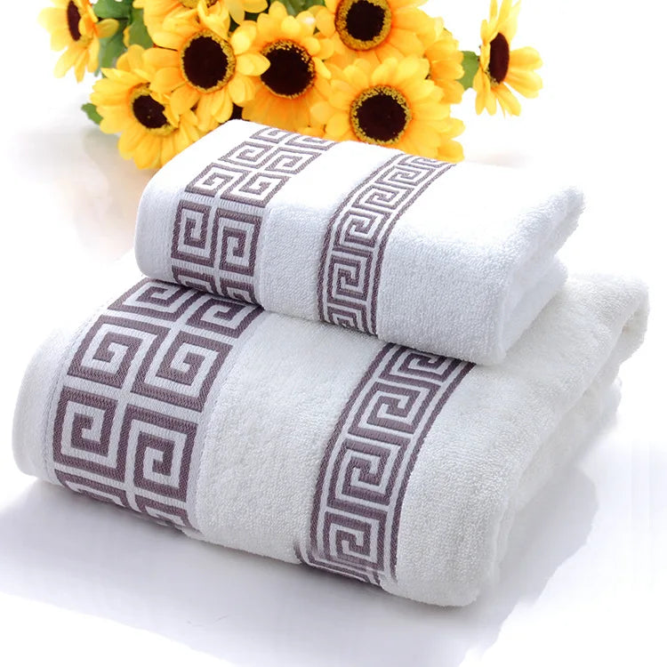 2pcs Set Black Bathroom Towel Sets 100% Cotton Embroidered Bathroom Towel Christmas Gift Sport Towel Sets Home Hotel Use 수건 세트