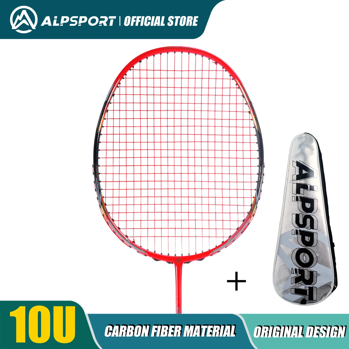 ALPSPORT AIR 10U  Ultralight 52g T800 Badminton Racket Fast Rebound  Lmported MAX 28LBS Carbon fiber + Titanium Badminton Racket