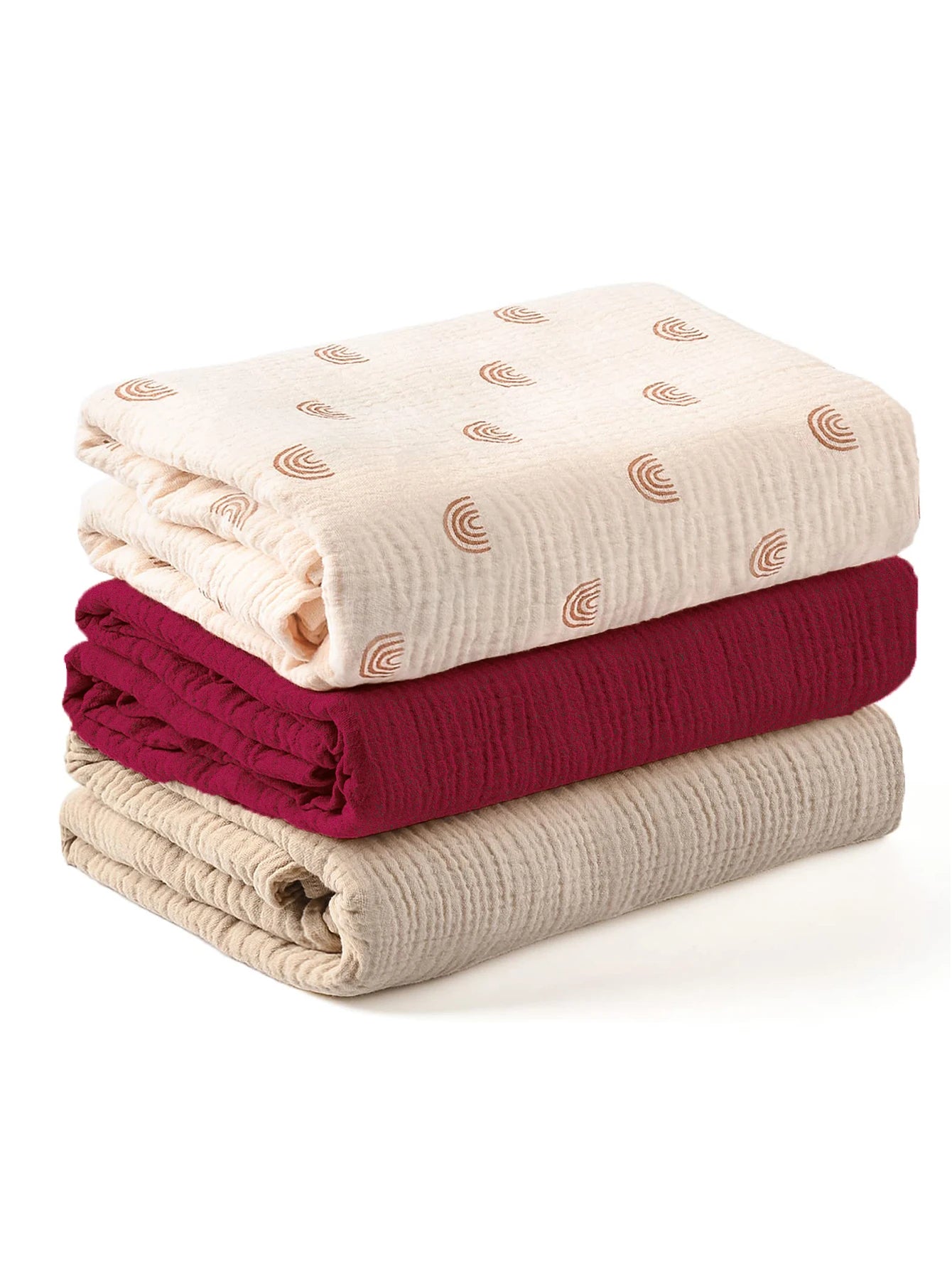 3PCS/set Soft Breathable Newborn Baby Receiving Blanket Muslin Swaddle Blankets