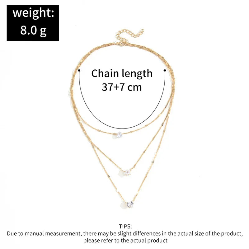 Layered Gold Necklaces for Women Stackable14K Gold Silver Plated Circle Paperclip Chain Pendant Choker Necklace Set For Woman