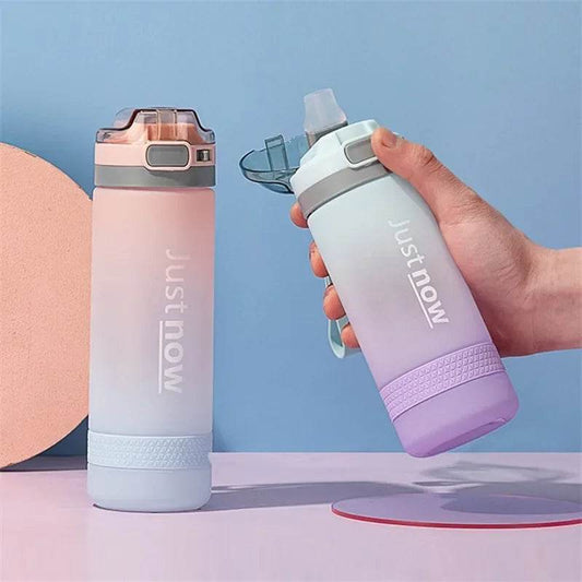 600ml Water Bottles Fashion Water Bottle with Straw BPA Free Portable Outdoor Sport Cute Drinking Plastic Bottles Eco-Friendly - AIAZ