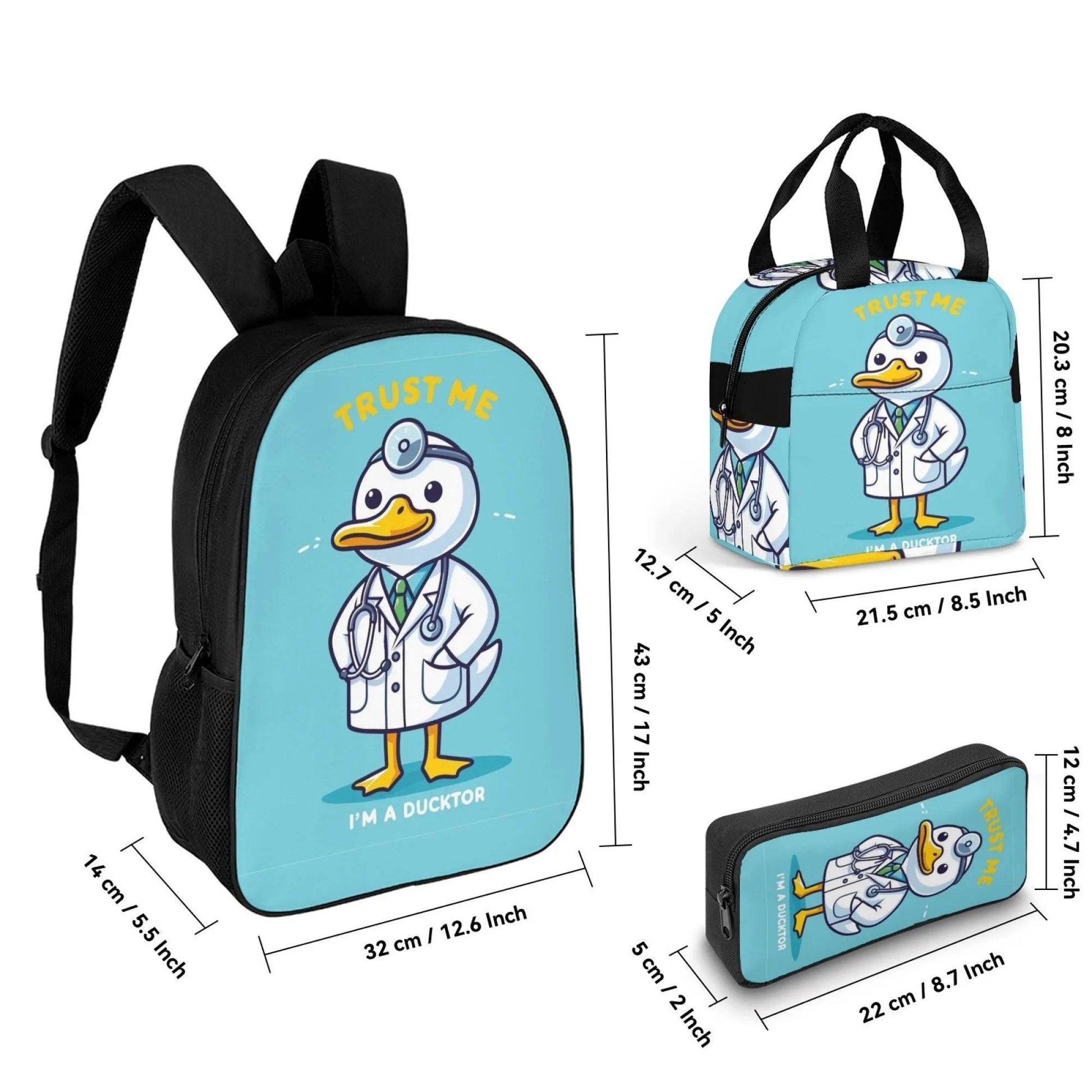 3Pcs Set School Backpack with Front Pocket,Cartoon L-eveling School Bags for Girls Boys,Large Child Backpack - AIAZ