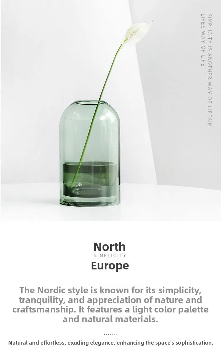 Nordic Sle Simple Design Glass Candlesti Transparent Glass Vase Artistic Flower Arrangement Home Decorations Center Piece