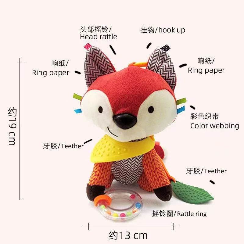 Montessori Baby Toys Kawaii Soft Plush Dolls Animal Strollers Pendant Toys for Newborn Boys Girls Toddler Birthday Gift - AIAZ