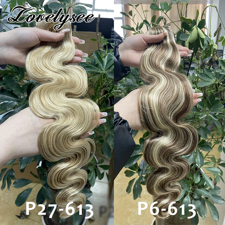 Body Wave Clip In Human Hair Extensions Brazilian 100% Remy Human Hair 10Pcs Clip In Hair Extensions For Women Full Head Clips