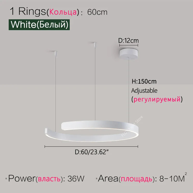 Ceiling chandelier Pendant light Chandeliers for dining room LED Bedroom living room nordic home decor Modern Round ring lamps