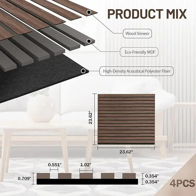 Product on E-commerce Platform Wooden Sound-absorbing Board Upgraded Wood Slat Wall Panels 60x240cm Acoustic Panel