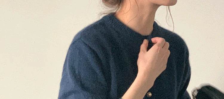 Knitted Cardigan women's 2023Spring New Korean Loose Solid Color Round Neck Sweater Coat - AIAZ