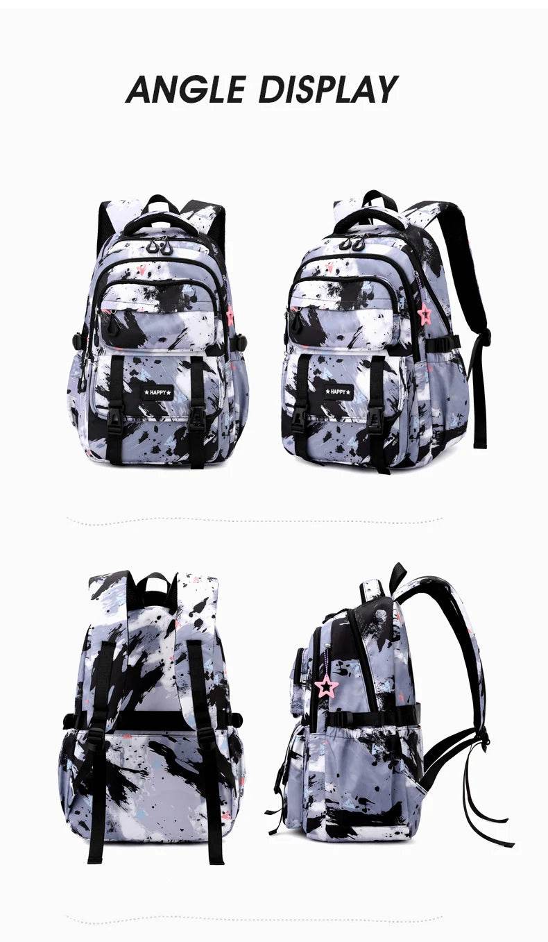 Middle School Student Backpack Children Set School Bags for Girls Kids Schoolbags Waterproof Book Bag With Lunch Bag Pencil case - AIAZ