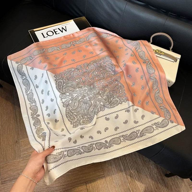 2024 New Leopard Print Square Scarf Women's Imitation Silk Scarf Casual Versatile Decoration Small Neck Scarf 70CMx70CM - AIAZ