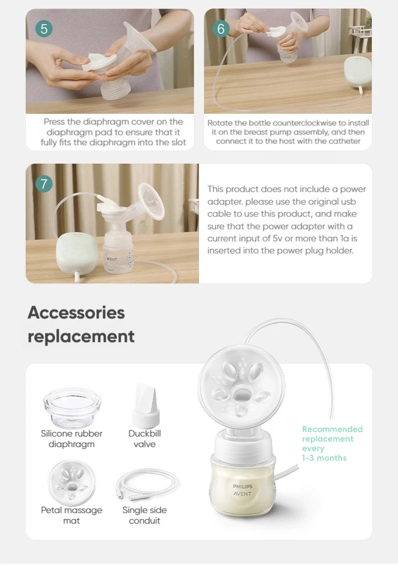 PHILIPS AVENT Electric Breast Pump 2 Modes USB Chargable Silent Portable Milk Extractor Automatic Milker Portable Breast Pump