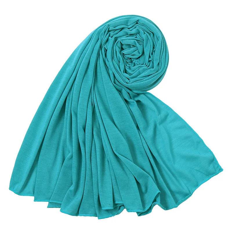 Hot Muslim Fashion Woman Soft Hijabs Scarf Shawl Plain Cotton Jersey Scarves Turban Women Long Shawls Head Wrap Headband Abaya - AIAZ