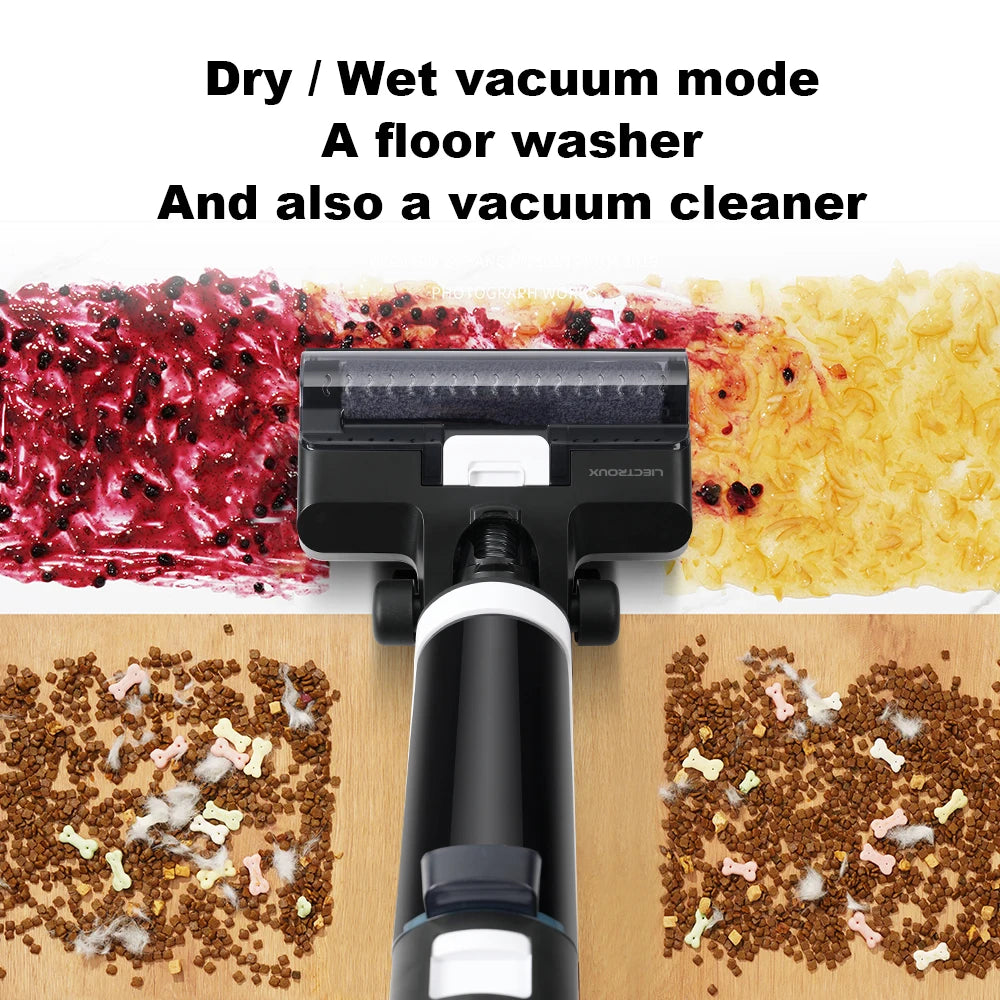 Liectroux i7Pro Cordless Vacuum Cleaner for Wet And Dry Cleaning, Smart Washing for Home Multi Surface Floor,14Kpa, Self-drying