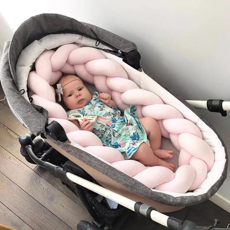 Infant Bebe 1-4M Crib Protector Cot Bumper Bed Braid Knot Pillow Cushion 3 Shares Baby Room Deco Bedding Accessory