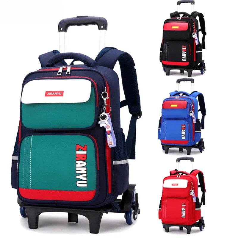 Rolling Backpacks for Primary School Children Trolley School Student Backpack Wheeled Bag Back To School Backpacks with Wheels - AIAZ