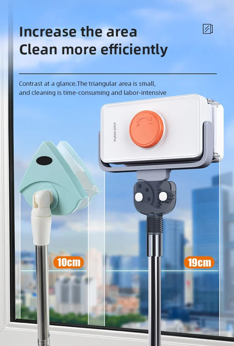 Double Sided Magnetic Glass Brush With Telescopic Rod Adjustable Magnetic Anti-Drop For Various Glass Home Window Cleaner