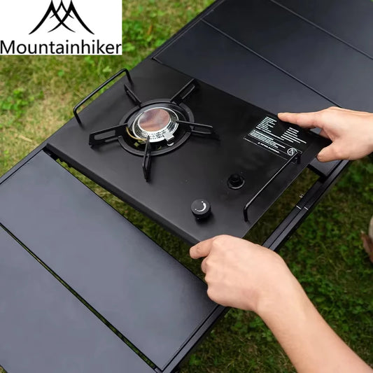 MOUNTAINHIKER Folding Camping IGT Table Wood Lightweight Camp BBQ Grill Table Removable Outdoor Picnic Fishing Camping Table