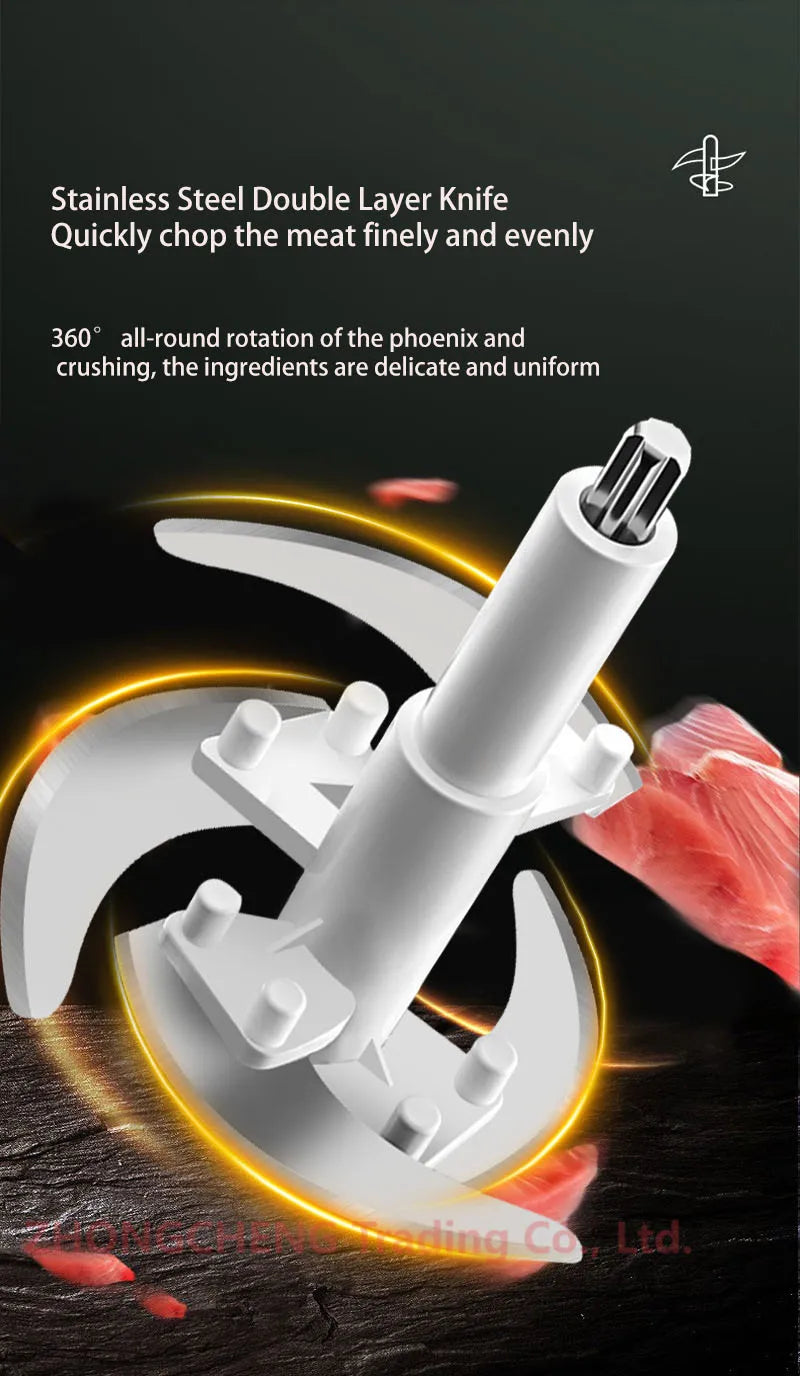 Kitchen household electric meat grinder stainless steel stuffing minced vegetables minced meat mincer small garlic chili cooker