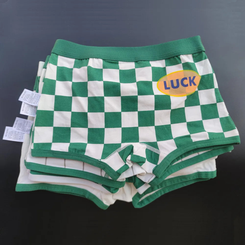 Cotton Kids Underwear 2023 Korean Cartoon Car Boxers for Boys Teenage Plaid Panties Shorts Boy Cute Underpants 2 4 8 12 14 Years