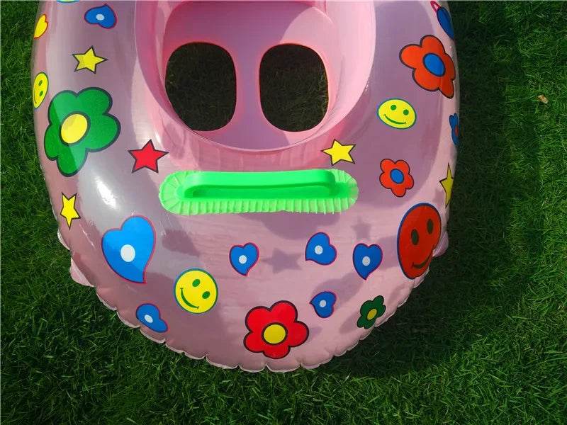 Baby Kids Swimming Floats Cartoon Ring Safety Swimming Ring Inflatable Swim Float Seat Boat Water Fun Pool Toy Gift for Baby Kid - AIAZ
