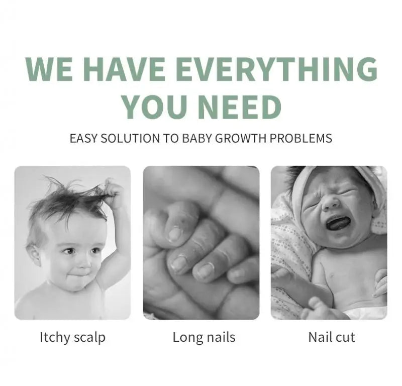 6Pcs/set Baby Care Kit Nasal Aspirator Nail Clipper Sharpener Daily Cleaning Supplies Care Head Brush Comb Scissors Tool Package