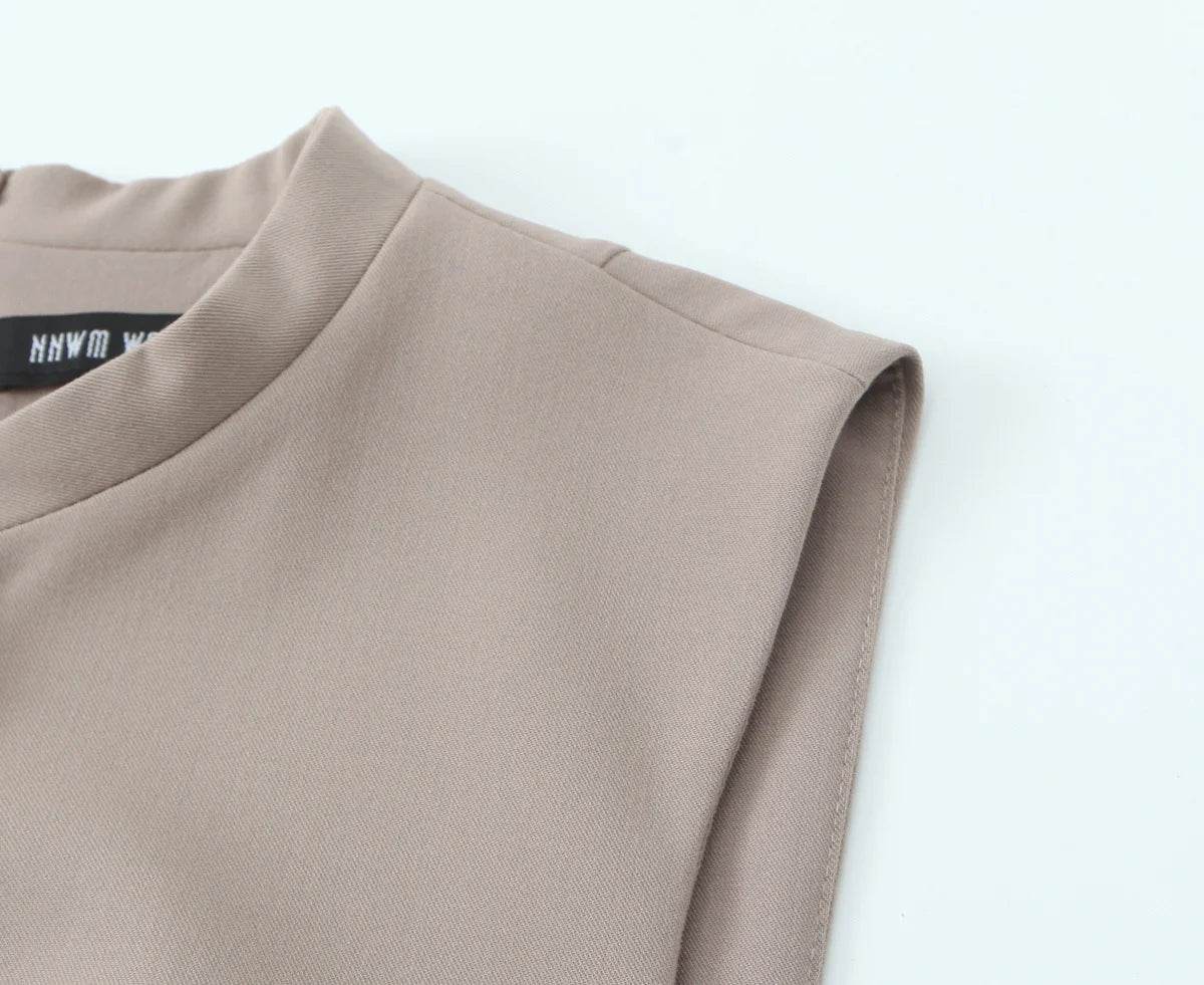 TRAFZA Women Fashion Sleeveless O Neck Slim High Waist Jumpsuits Woman Casual Summer Solid Elegant Single breasted Playsuits - AIAZ