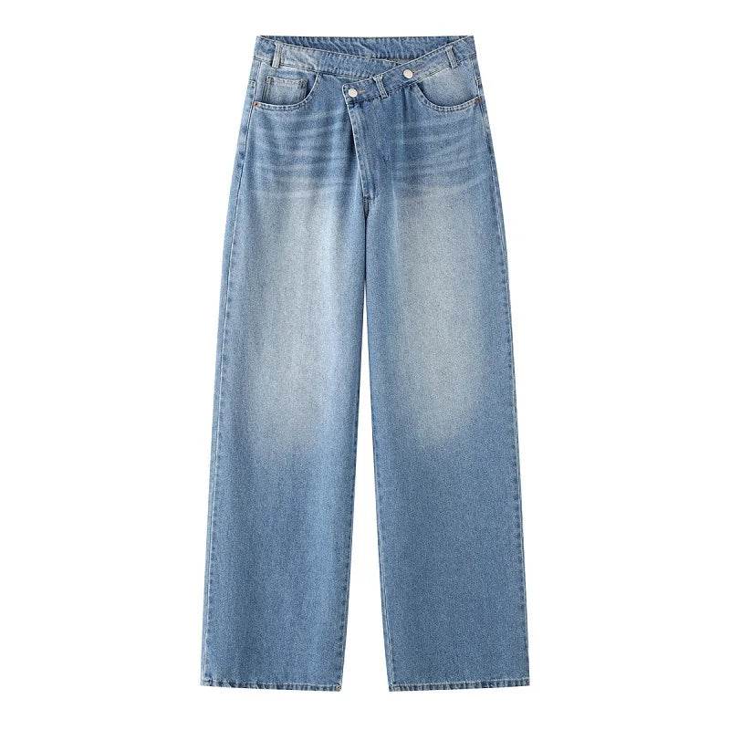 MUJER 2025 Women's Jeans Blue Baggy Jeans for Women High Waist Mom Jeans Woman Wide Leg Denim Pants Woman Jeans Summer Trousers - AIAZ