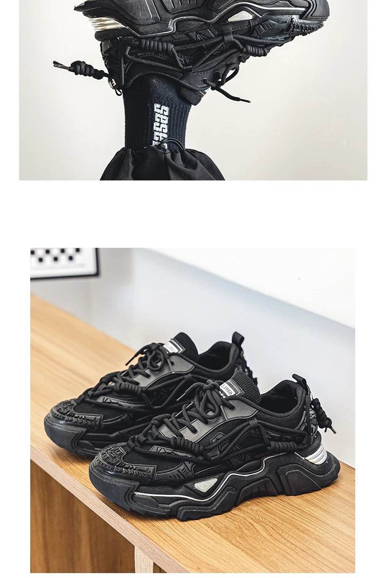 Platform Men Shoes Fashion Clunky Sneakers Men Casual Shoes Breathable Sports Dad Shoes Male Fitness Footwear 2023 - AIAZ