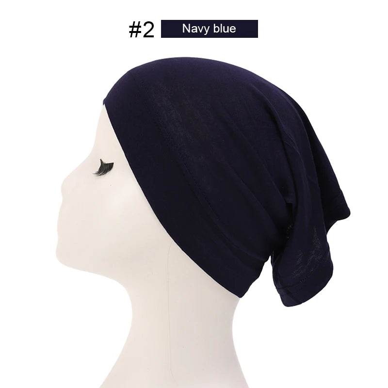 Fashion Muslim Hijab Caps Solid Underscarf Women Veil Modal Cotton Hijab Muslim Scarf Turbans Head Women's Hijabs Hat Islamic - AIAZ