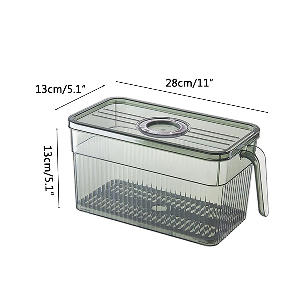 Kitchen Storage Containers with Time Recorder Lid Fridge Organizers Keep Fresh Food and Fruit Refrigerator Freezer Storage Boxes