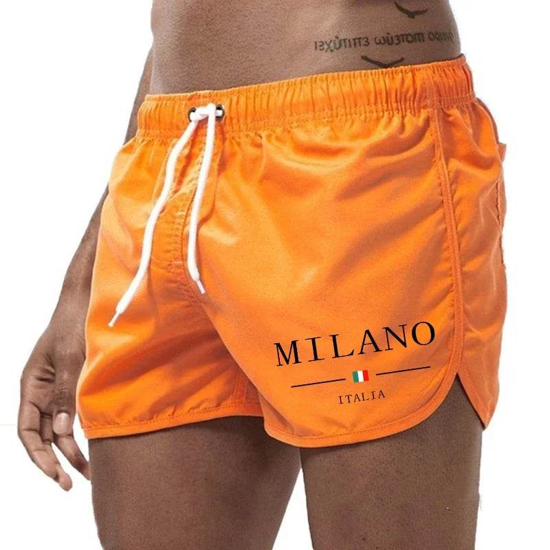 2025 Summer Men's Beach Shorts Urban Print Beach Trunks Jogging Casual Pants Quick Drying Swimming Homme Surf Lightweight Shorts - AIAZ