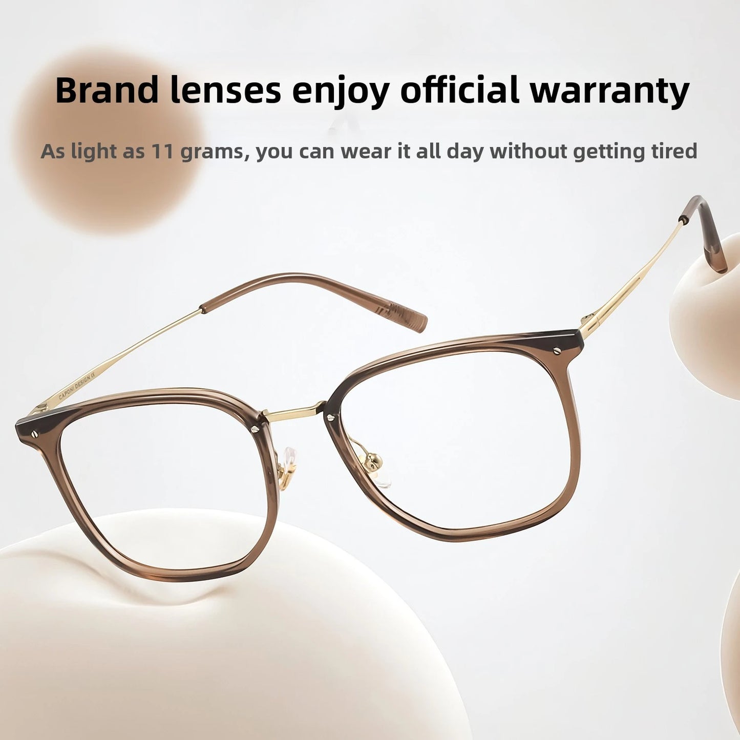 CAPONI Prescription Glasses Women Myopia Retro Light Weight Computer Anti Blue Light Glasses Photochromic Eyes Glasses PJ34022