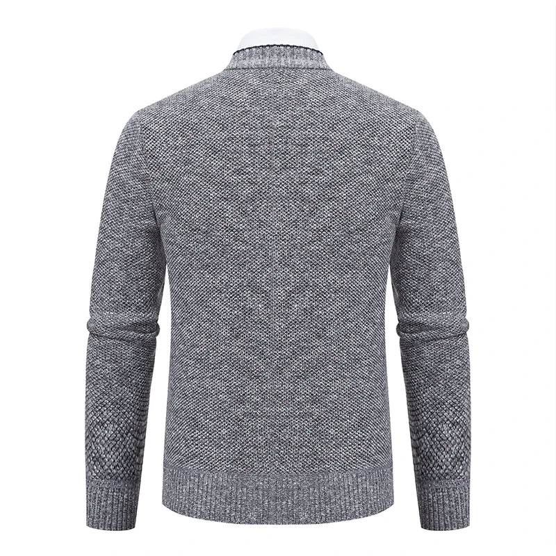 Men's knitted cardigan casual V-neck autumn and winter new sweater coat - AIAZ