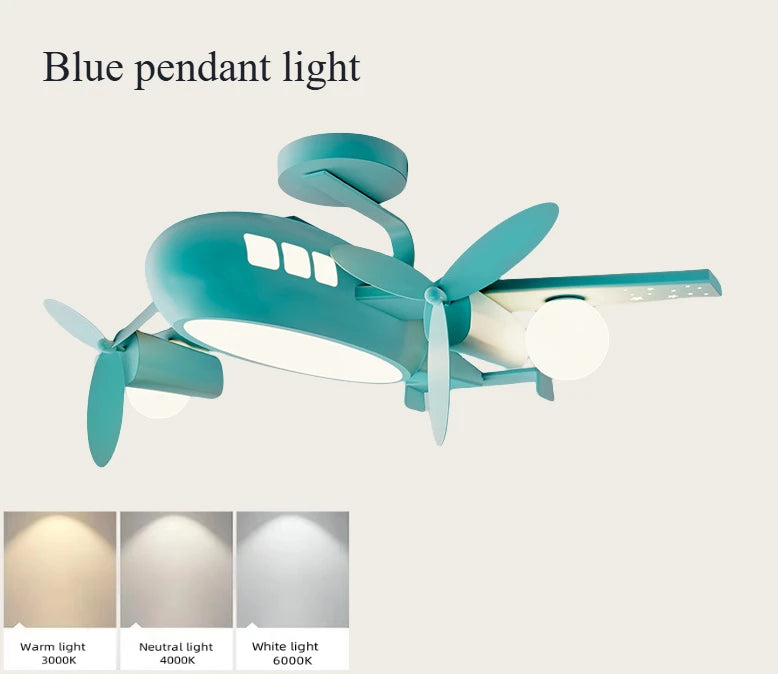 JIANKEXING Bedroom Lights Children's Room Lights Luxury Creative Cartoons Airplanes Chandeliers Modern Minimalist Boys Girls