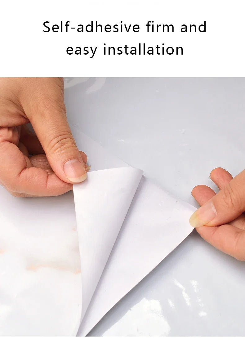 10m Marble Texture Oil Proof Self Adhesive Bathroom Tile Floor Waterproof PVC Cabinet Wallpaper Kitchen Furniture Wall Stickers