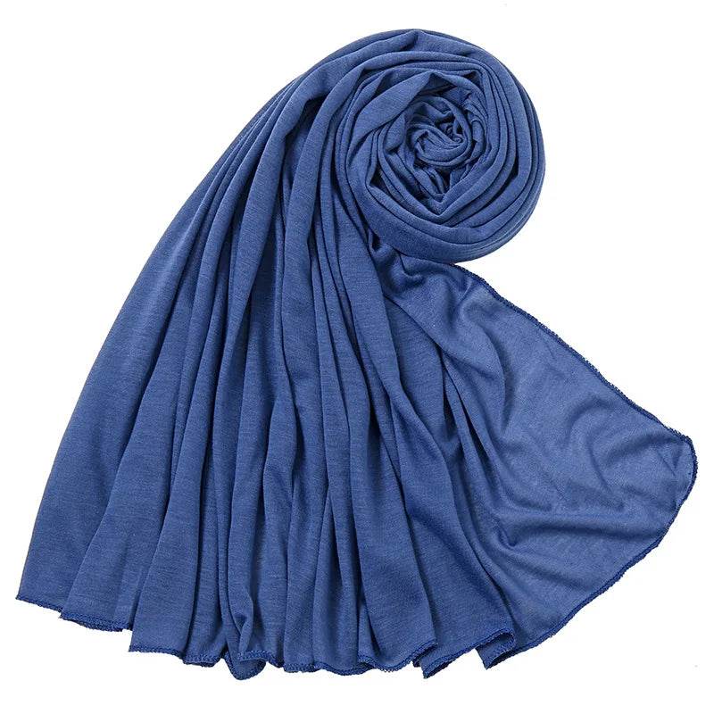 Hot Muslim Fashion Woman Soft Hijabs Scarf Shawl Plain Cotton Jersey Scarves Turban Women Long Shawls Head Wrap Headband Abaya - AIAZ