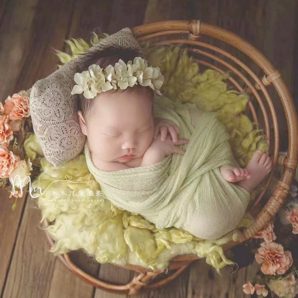 Newborn Cheesecloth Wrap Baby Photography Props Posing Fabric Cotton Stretch Blanket Hand Dyed Newborn Layer Wrap