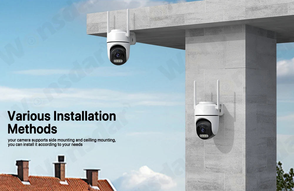 2pcs Quantity 4MP HD IP Camera PTZ WiFi Camera Video Surveillance Home Security Protection Alarm Motion Type-C Detection iCsee