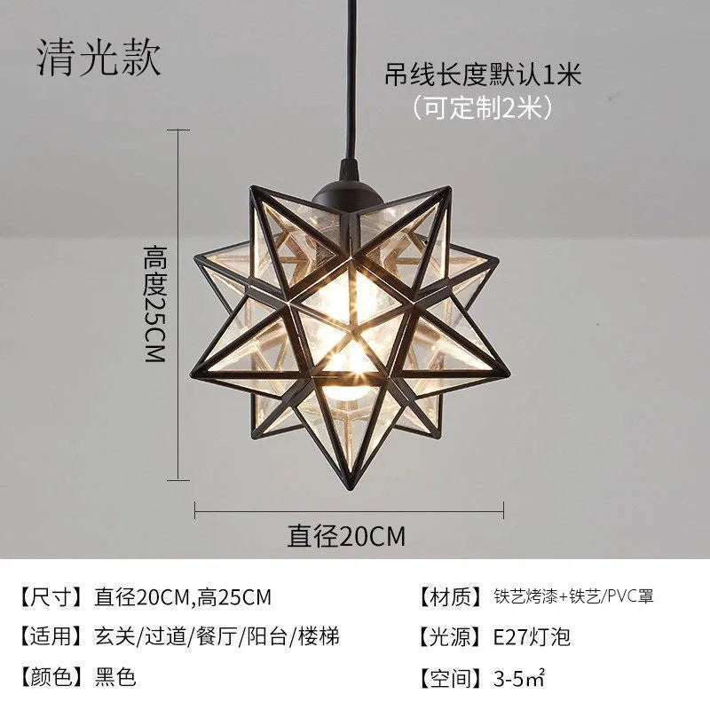 Lamps for Living Room Decor Five-pointed Star Ceiling Modern Balcony Corridor Porch Fashion Network Red Star  Ceiling Light